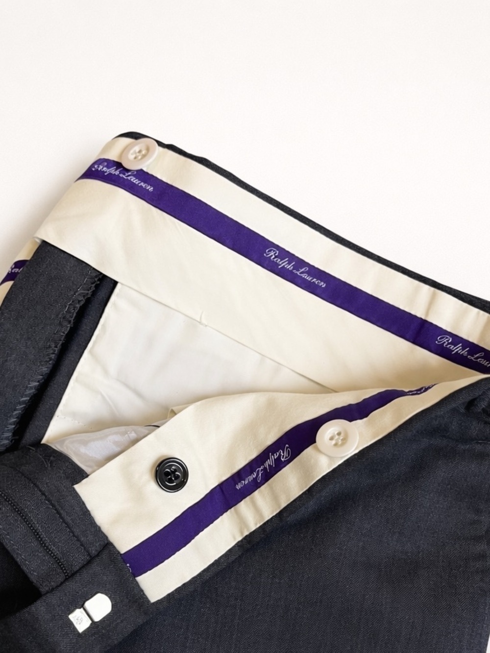 Ralph Lauren Purple Label Men’s Gray Wool Dress Trousers Hand Tailored 39x30 - Picture 14 of 14